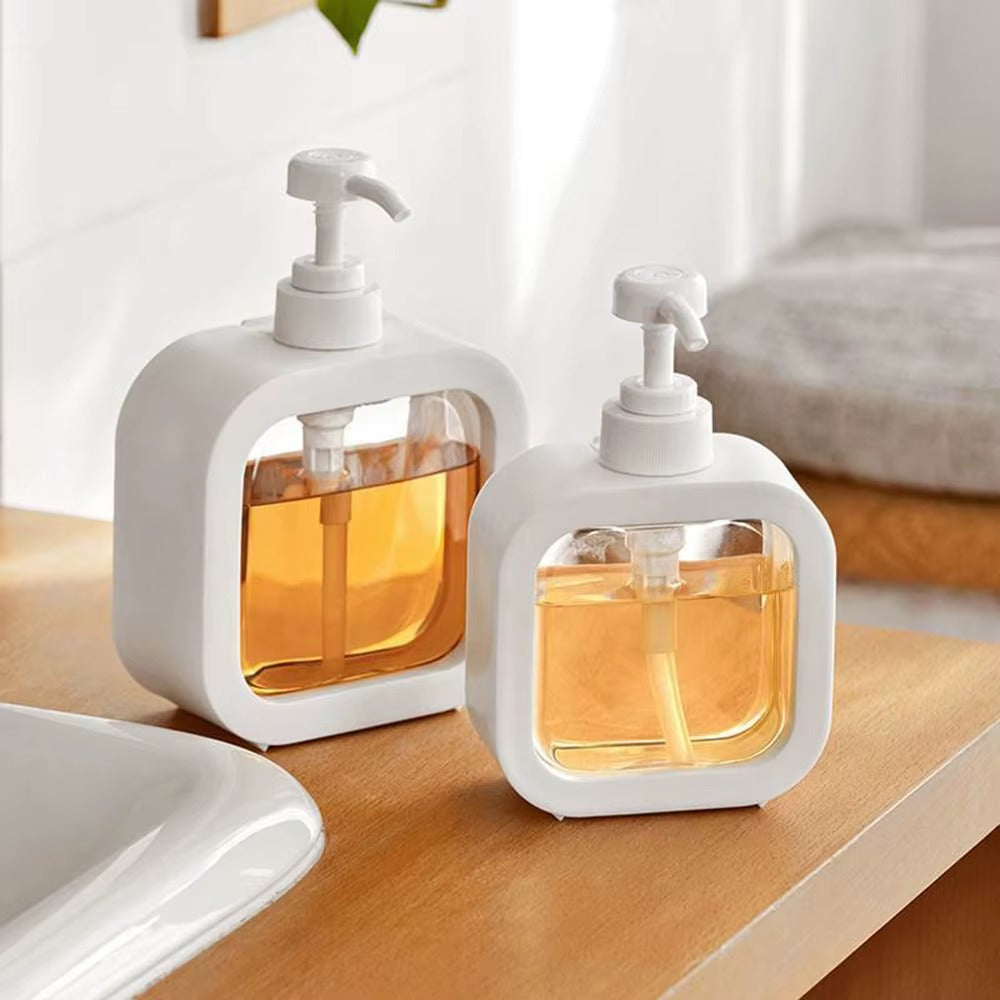Large Capacity Soap Dispenser Bottle – Transparent Travel, Kitchen & Bathroom Pump Bottle, 300ml