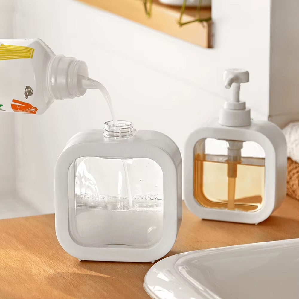 Large Capacity Soap Dispenser Bottle – Transparent Travel, Kitchen & Bathroom Pump Bottle, 300ml