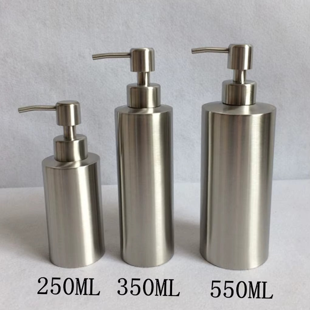 Stainless Steel Hand Wash Dispenser – Portable, Refillable & Rust-Resistant Bathroom Bottle | Elegant Home Soap Pump, 250/350/550ml