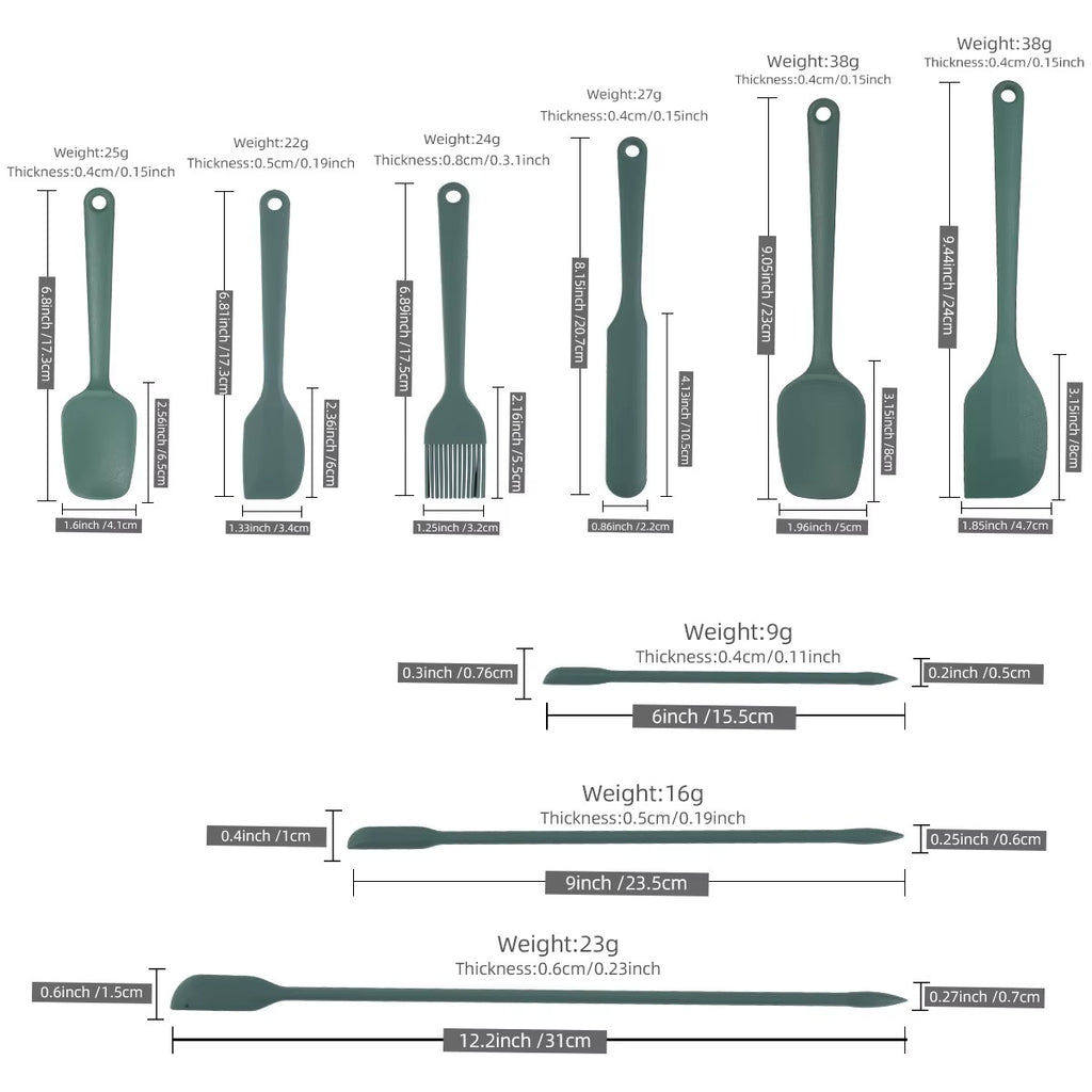 6/9-Piece Silicone Cooking Spatula Set – Heat-Resistant, Non-Stick, Food-Grade Kitchen Tools