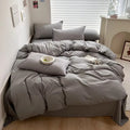Premium Cotton Bedding Set – Solid Color Bed Sheet, Duvet Cover & Pillowcases, Soft & Breathable, Twin/Full/Queen/King Sizes