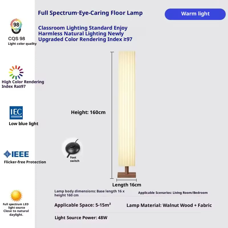 Fabric Led Floor Lights for Living Room Sofa Side Decorative Wood Standing Lamps Light Bedroom Bedside Light Home Decor
