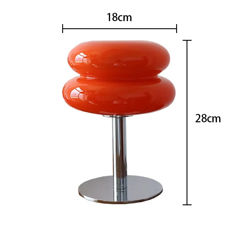 Macaron Glass Table Lamp – Tricolor Dimmable Ambient Light, Eye-Protection Night Lamp for Living Room & Bedroom