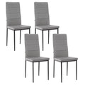 Set of 4 Modern Velvet Dining Chairs – Padded High-Back Seat with Metal Legs, Living Room & Kitchen Seating