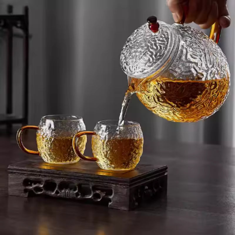 6-Piece Japanese-Style Borosilicate Glass Tea Cup Set – Heat-Resistant, 120ml Cups