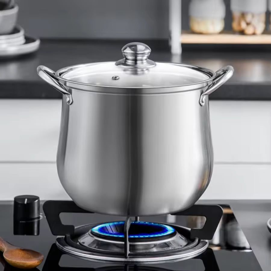 Large Stainless Steel Soup Pot – Durable & Easy-to-Clean Kitchen Essential