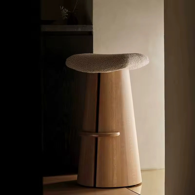 Nordic Solid Wood Bar Stool – Luxury Designer Kitchen Counter & Home Bar Chair