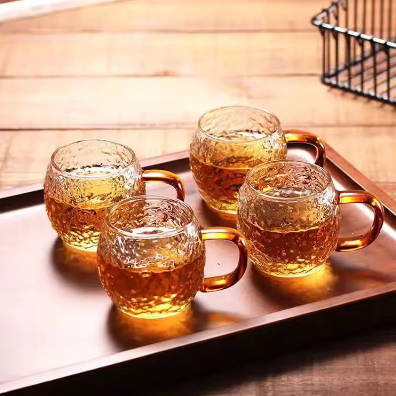 6-Piece Japanese-Style Borosilicate Glass Tea Cup Set – Heat-Resistant, 120ml Cups