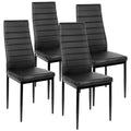 Set of 4 Dining Chairs – PU Leather Upholstered, Metal Legs, Modern Kitchen & Living Room Seating