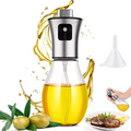 200ml Precision Oil Spray Bottle – Stainless Steel & Glass Cooking Oil Mister with Funnel