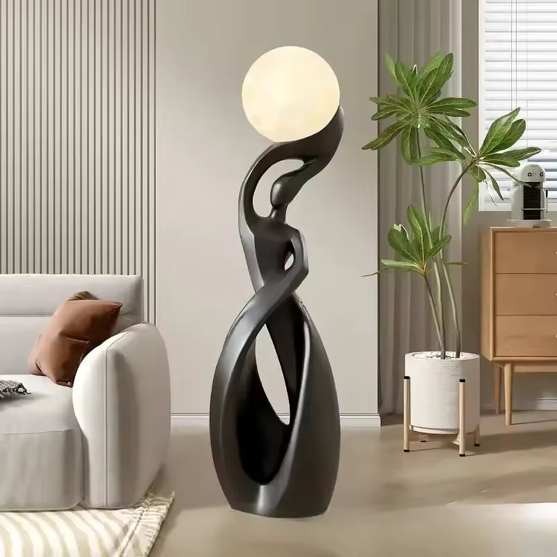 Nordic Abstract LED Floor Lamp – Sculptural Art Living Room & Bedroom Lighting