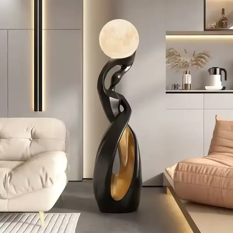 Nordic Abstract LED Floor Lamp – Sculptural Art Living Room & Bedroom Lighting