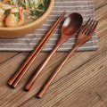 Portable Wooden Cutlery Set – Eco-Friendly Fork, Spoon & Chopsticks for Travel, Dining & Gifts