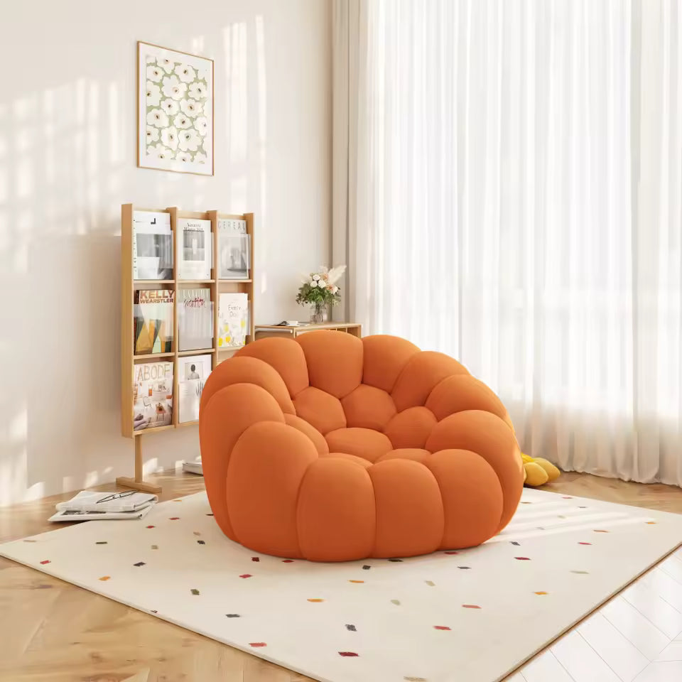 Oversized Bubble Sofa – Modern 3D Mesh Floor Couch, Honeycomb Moon Shape, No Assembly Required