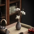 Rustic Ceramic Flower Vase – Early Fire Kiln, Rust Glaze, Tea Ceremony & Table Ornament