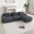 Modular Fabric Corner Sofa – Ergonomic, No Assembly, High-Elasticity 32D Padding