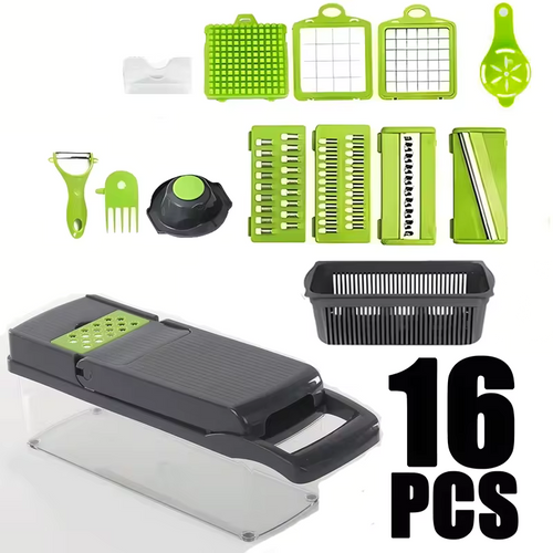 14/16-Piece Vegetable Chopper Set – Onion Slicer, Dicer & Potato Cutter with Food-Grade Grids