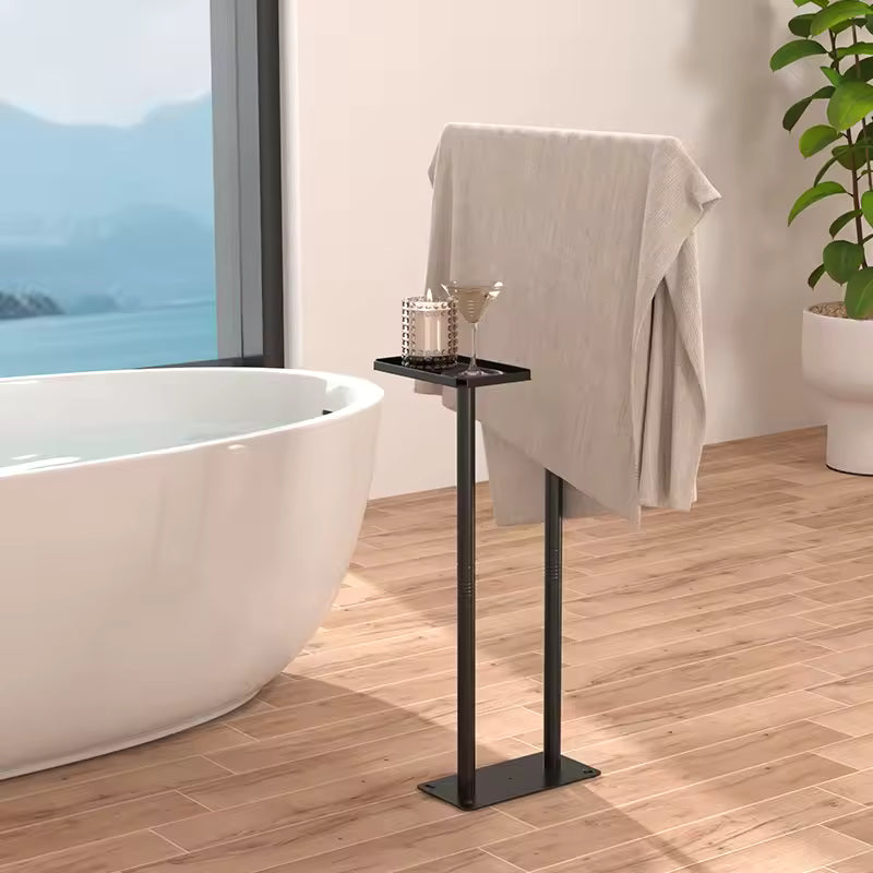 Freestanding Towel Rack – Mobile Vertical Double Bar Bathroom Stand