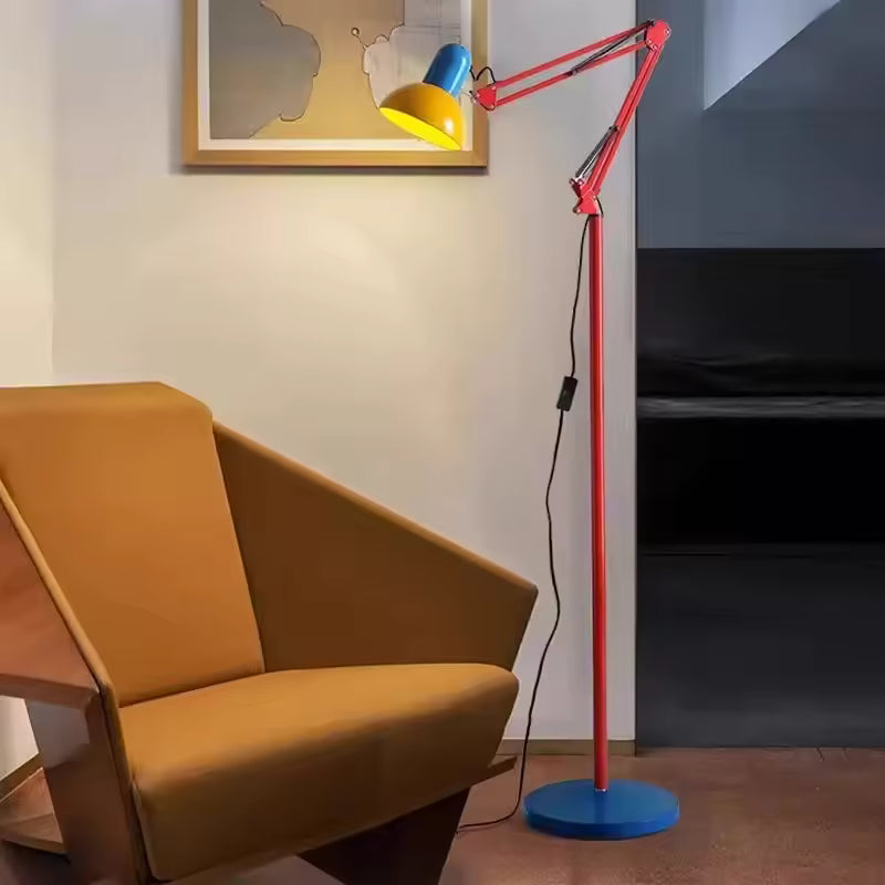Memphis Colorful LED Floor Lamp – Foldable Long Arm Vertical Light for Living Room, Bedroom & Kids Room