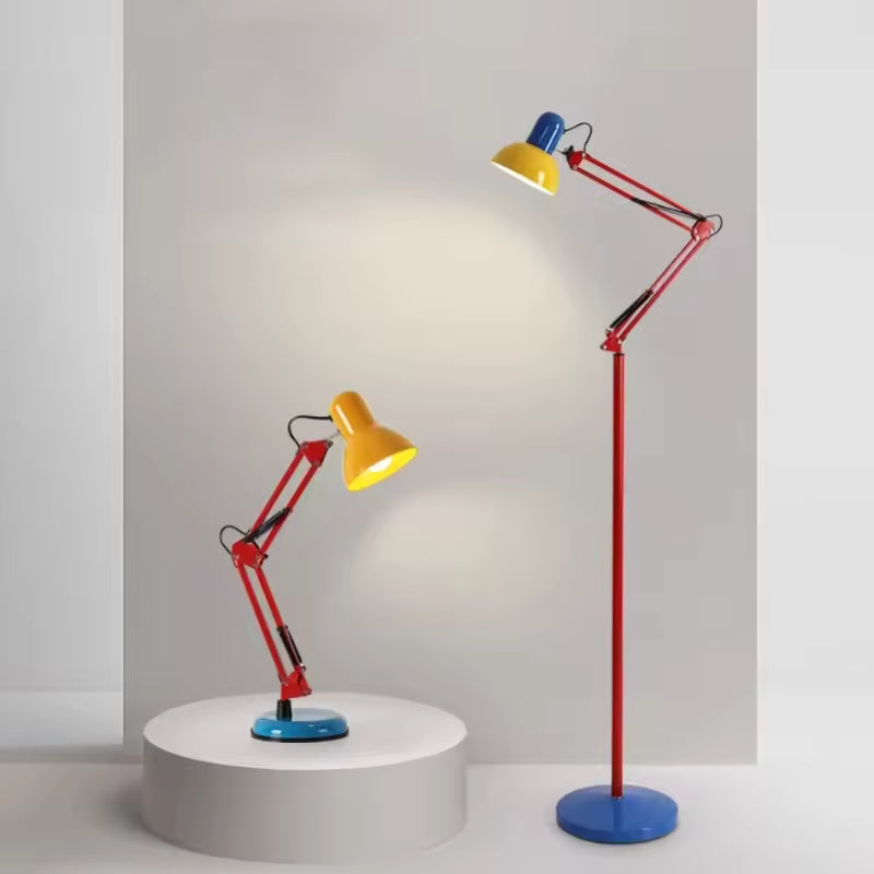 Memphis Colorful LED Floor Lamp – Foldable Long Arm Vertical Light for Living Room, Bedroom & Kids Room