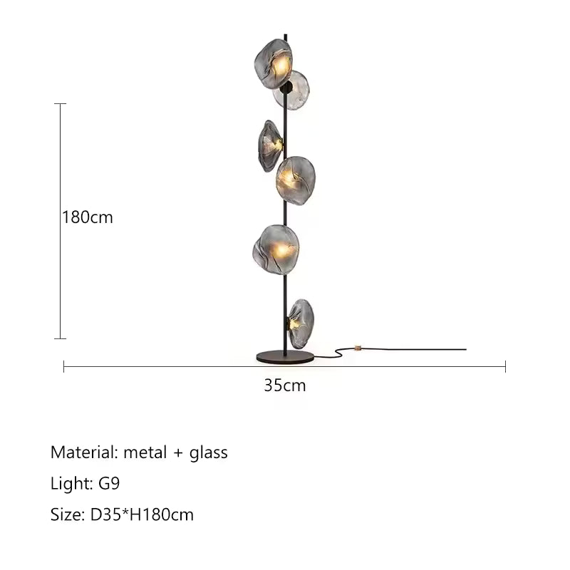 Luxury Nordic Glass Floor Lamp – Handcrafted Lava Cloud Design for Living Room & Sofa Area