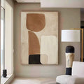 Modern Abstract Wall Art – Minimalist Brown Beige Black Texture Painting | Scandinavian Home Decor