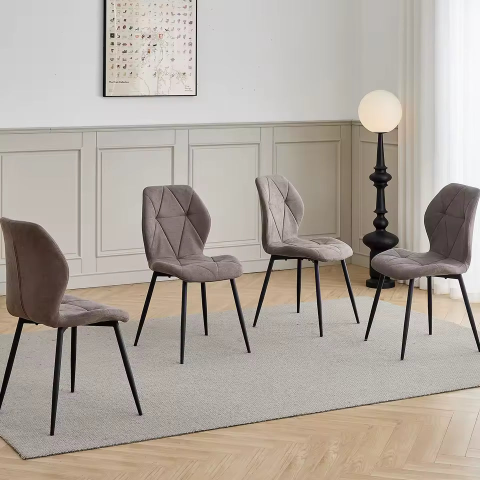 Upholstered Dining Chairs – 2/4/6 Fabric Chairs with Metal Legs | Kitchen, Balcony & Restaurant Seating