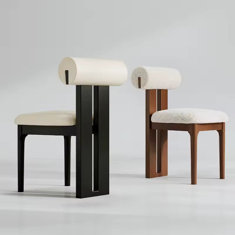 Nordic Solid Wood Dining Chair Set – French Retro Style Upholstered Dining Chairs | Comfortable Fabric or Leather Seating for Modern & Elegant Dining Rooms