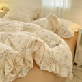 Lace Print Duvet Cover with Ruffles – Bedding for Kids and Adults, Pillowcase Required Separately