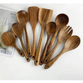 Teak Wooden Kitchen Utensils Set – Natural Cooking Spoons & Accessories for a Stylish Kitchen