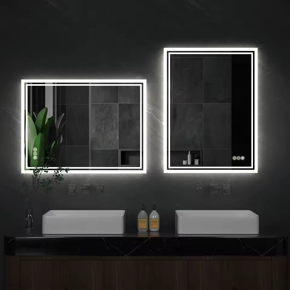 Frameless LED Bathroom Mirror – Dimmable Backlit Vanity Mirror for Shower & Grooming