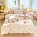Soft Washed Cotton Floral Bedding Set – Single, Queen, King Size Duvet Cover and Pillowcases, 240x220cm