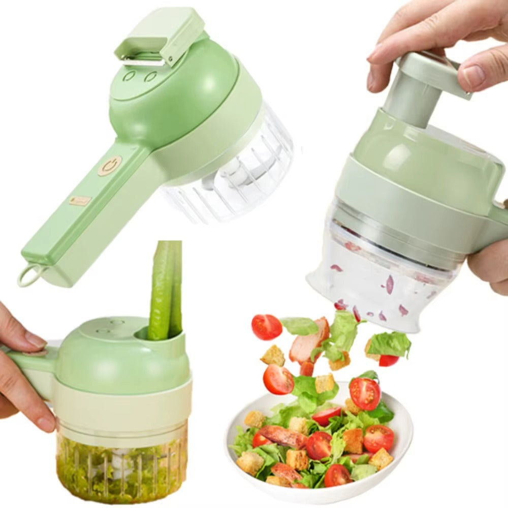 Electric Vegetable Cutter & Portable Food Chopper – Wireless Garlic, Meat, and Veggie Slicer with Kitchen Accessories