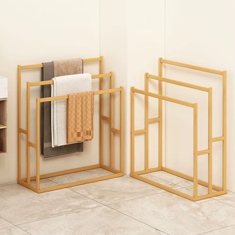 Wooden Vertical Towel Rack – 3-Tier Freestanding Bathroom Stand